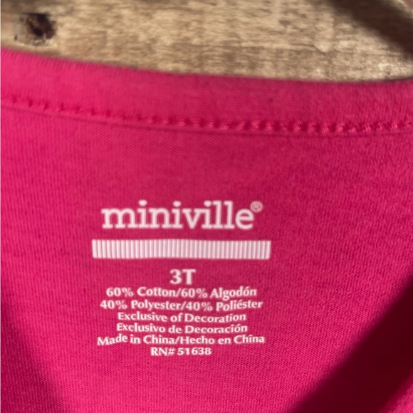 Miniville I Believe In Fairies Girls (3T) Pink Cotton Ruffles Long Sleeve Shirt - Picture 3 of 3